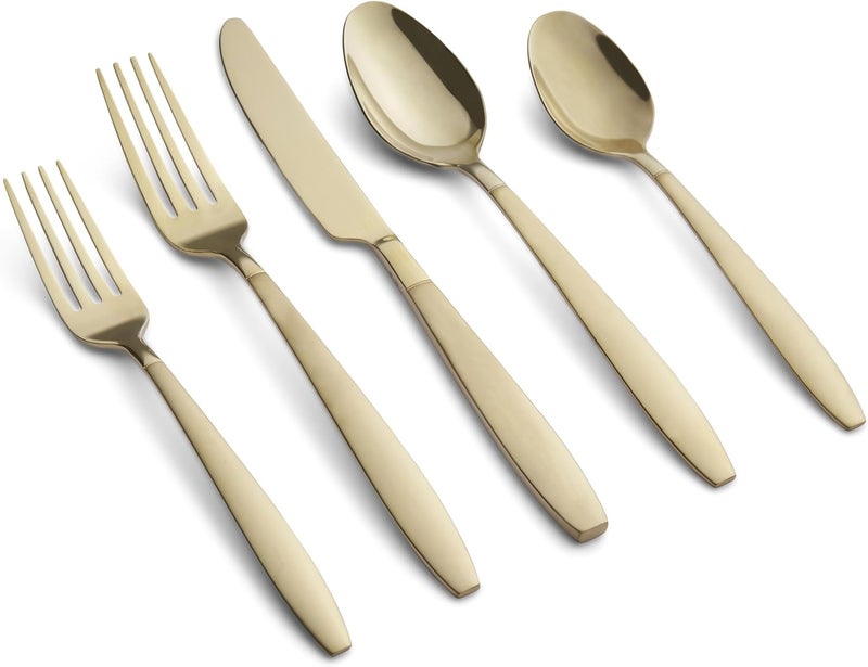 Cambridge Mathison Champagne SandMirror Piece Flatware 45 Count No Color