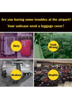 Generic Travel Luggage Cover Washable Suitcase Cover Protector Anti-Scratch and Dust-Proof Suitcase Cover Fits 18/24/28/32 Inch Suitcase Spandex Protective Cover (Label Printing)  - Image 2