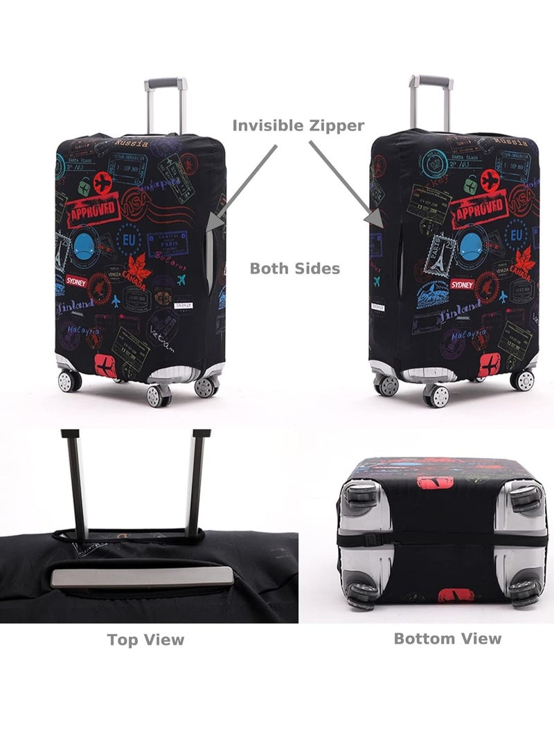 Travel Luggage Cover Washable Suitcase Cover Protector Anti-Scratch and Dust-Proof Suitcase Cover Fits 18/24/28/32 Inch Suitcase Spandex Protective Cover (Label Printing) - Image 5