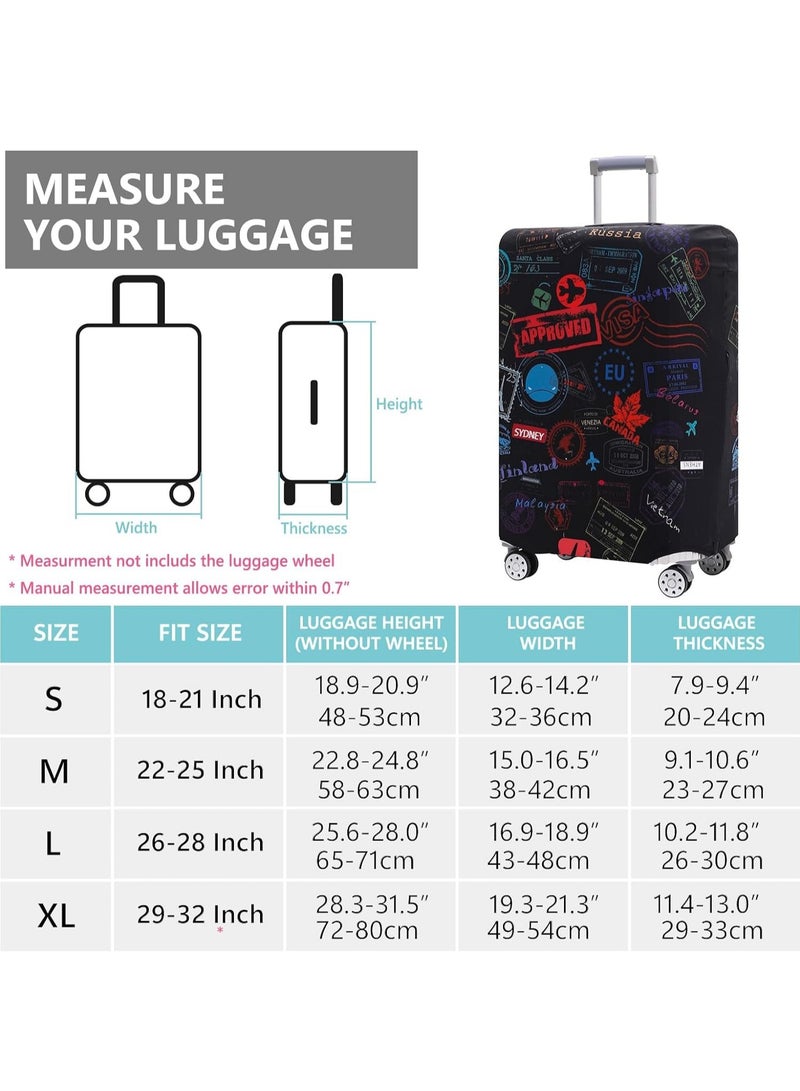 Travel Luggage Cover Washable Suitcase Cover Protector Anti-Scratch and Dust-Proof Suitcase Cover Fits 18/24/28/32 Inch Suitcase Spandex Protective Cover (Label Printing) - Image 4