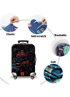 Generic Travel Luggage Cover Washable Suitcase Cover Protector Anti-Scratch and Dust-Proof Suitcase Cover Fits 18/24/28/32 Inch Suitcase Spandex Protective Cover (Label Printing)  - Image 3