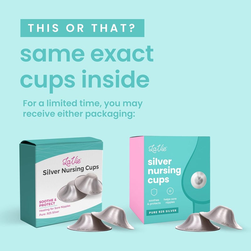 LaVie Silver Nursing Cups Soothing Protection for Nursing Nipples of Newborns Calming Relief for Breastfeeding Moms 925 Silver Nipple Covers All Natural Size 1 - Image 5