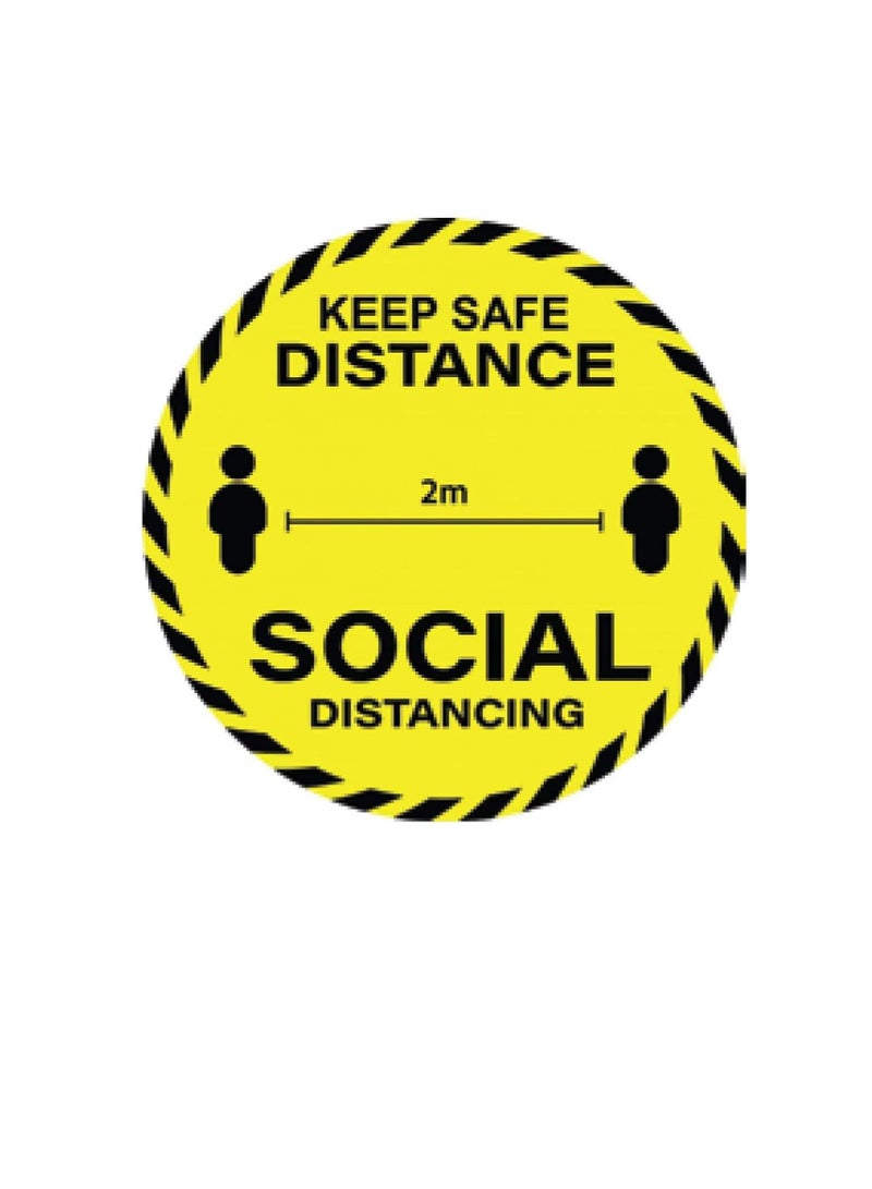 UV Resistant Anti-Glare Adhesive COVID-19 Protocol Stickers, Keep Safe Distance, Stand Here, Mask is Mandatory, Wash Hands Don't Touch (Keep Safe Distance/Social Distancing Pack of 5) - Image 3