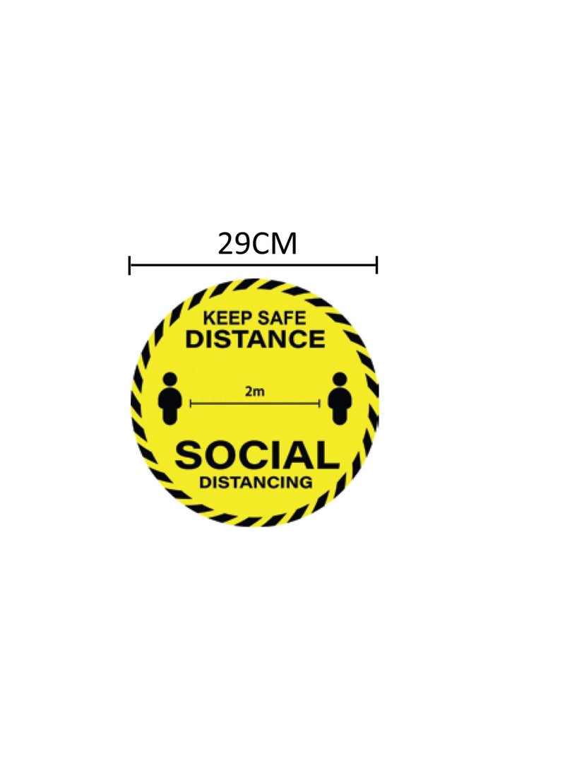 UV Resistant Anti-Glare Adhesive COVID-19 Protocol Stickers, Keep Safe Distance, Stand Here, Mask is Mandatory, Wash Hands Don't Touch (Keep Safe Distance/Social Distancing Pack of 5) - Image 2
