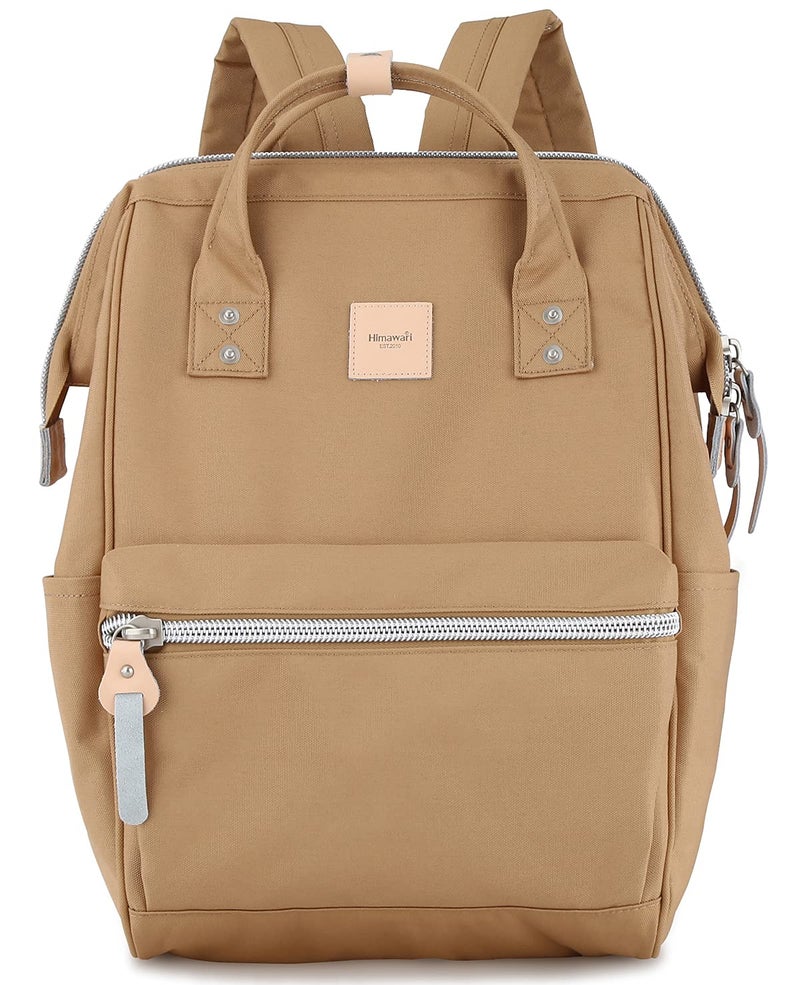himawari Laptop Backpack for WomenMen Travel With USB Charging Port Large Business Bag Water Resistant College Computer Doctor 1881Camel Regular
