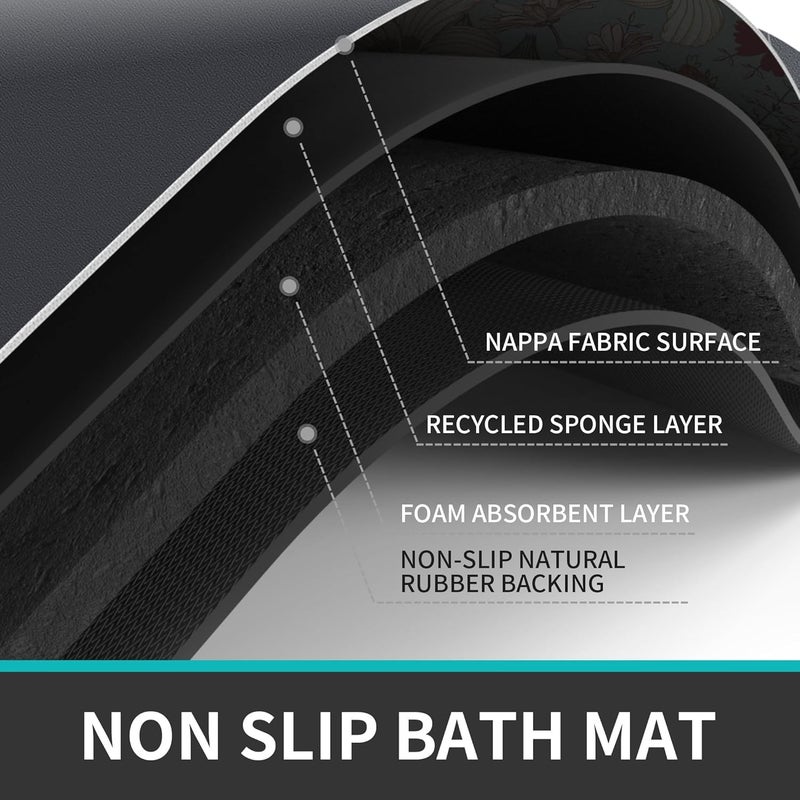 Calyrex Bathroom Rugs and Mats Set 2 Piece Nonslip Bathroom Mats Soft Washable Bath Mats for Bathroom Floor Mats Carpet Water Absorbent Shower Rug with UShaped Contour Rug - Image 3