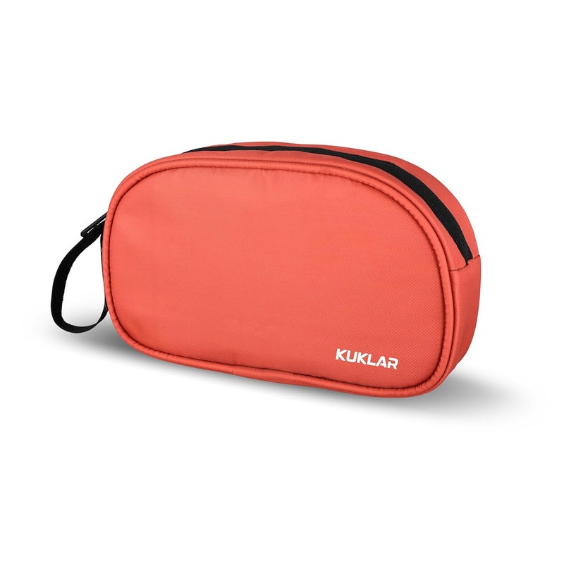 KUKLAR Premium Travel Pouch Multipurpose Carry Bag for Toiletries Cables Stationery Pencil Pouch and Daily Essentials Lightweight with Zipper for Travel School (CoralRed) - Image 4