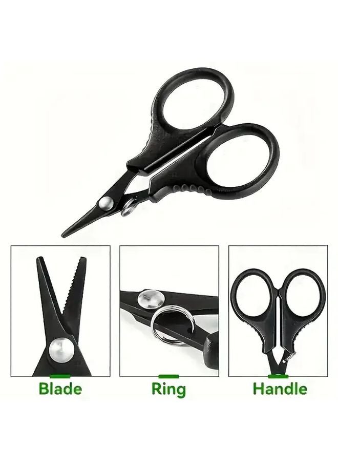 2pcs Colorful Titanium Coated Stainless Steel Fishing Scissors Heavy Duty Anti Slip Serrated Edges - Image 2