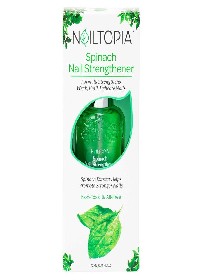 Nailtopia - Nail Strengthener - For Weak, Frail, Delicate Nails - Plant-Based, Non Toxic, Bio-Sourced, Nourishing & Hardening Superfood Treatment - Spinach Extract (Clear) - 0.41 oz - Image 1