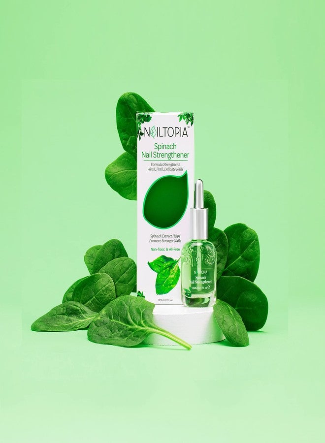 Nailtopia - Nail Strengthener - For Weak, Frail, Delicate Nails - Plant-Based, Non Toxic, Bio-Sourced, Nourishing & Hardening Superfood Treatment - Spinach Extract (Clear) - 0.41 oz - Image 3