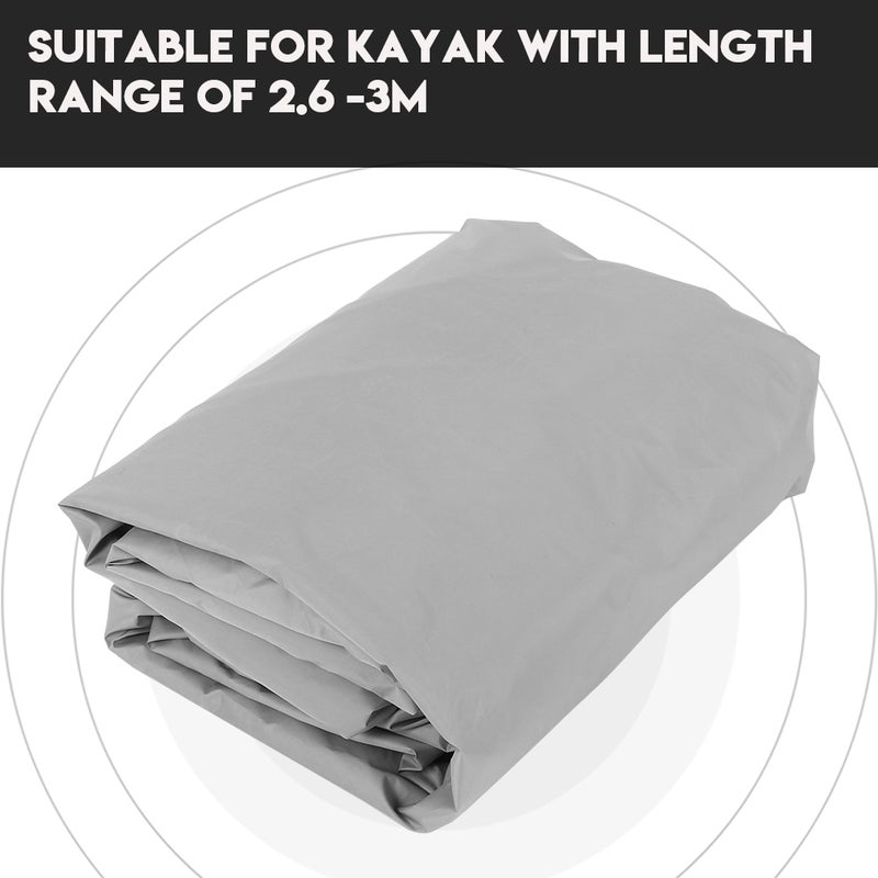 3.5m Waterproof UV Sun Protection Storage Dust Cover for 2.6-3m Kayak Boat Canoe(Gray) - Image 5