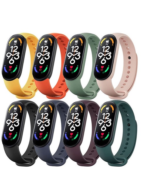أشرطة بديلة متوافقة مع Xiaomi Mi Band 7/6/5، أشرطة بديلة من مادة TPU مضادة للضياع لـ Amazfit Band 5، قابلة للتنفس، بطول قابل للتعديل