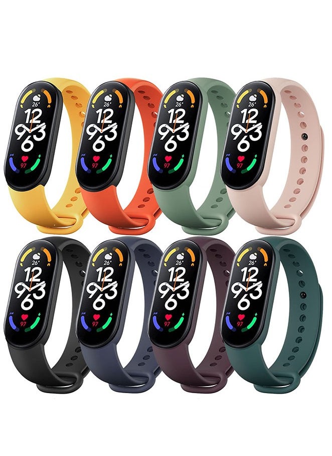 Muyixin أشرطة بديلة متوافقة مع Xiaomi Mi Band 7/6/5، أشرطة بديلة من مادة TPU مضادة للضياع لـ Amazfit Band 5، قابلة للتنفس، بطول قابل للتعديل  - Image 1