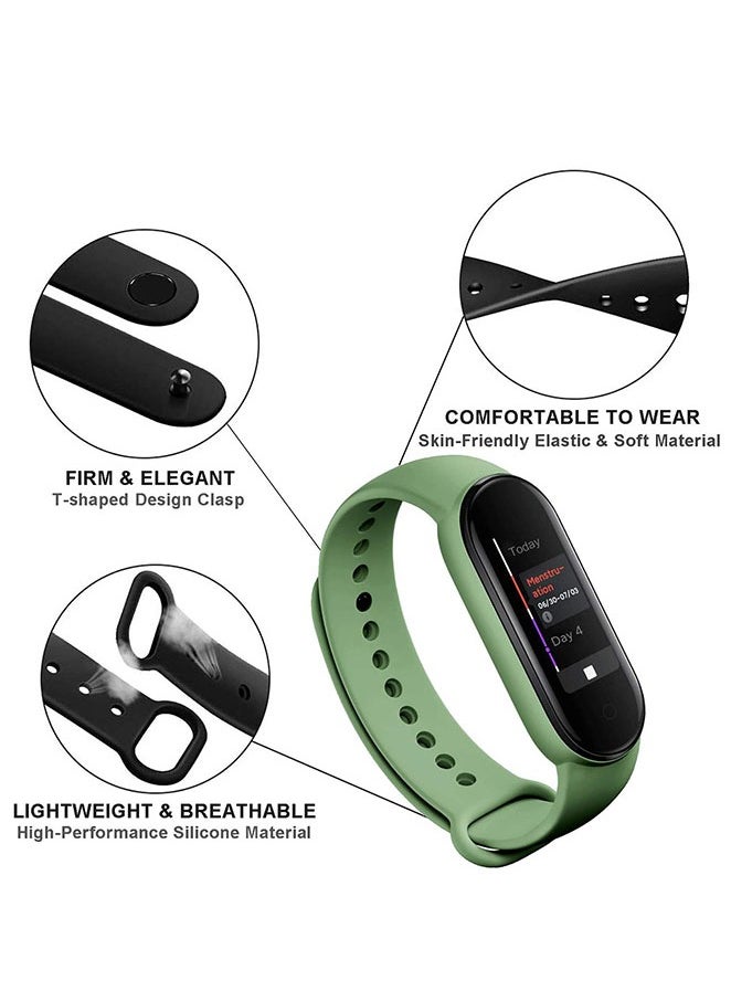 Muyixin أشرطة بديلة متوافقة مع Xiaomi Mi Band 7/6/5، أشرطة بديلة من مادة TPU مضادة للضياع لـ Amazfit Band 5، قابلة للتنفس، بطول قابل للتعديل  - Image 3