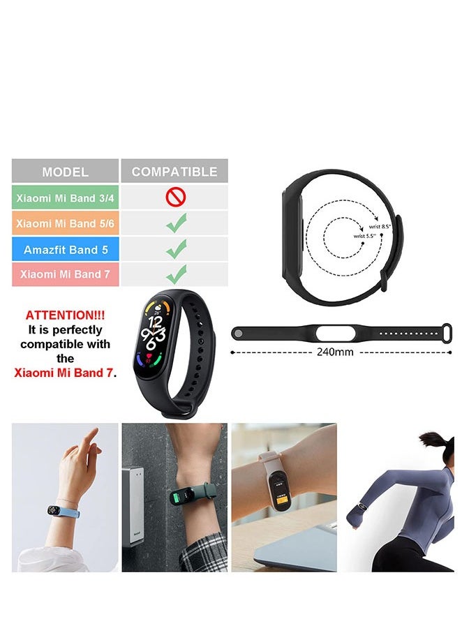Muyixin أشرطة بديلة متوافقة مع Xiaomi Mi Band 7/6/5، أشرطة بديلة من مادة TPU مضادة للضياع لـ Amazfit Band 5، قابلة للتنفس، بطول قابل للتعديل  - Image 4