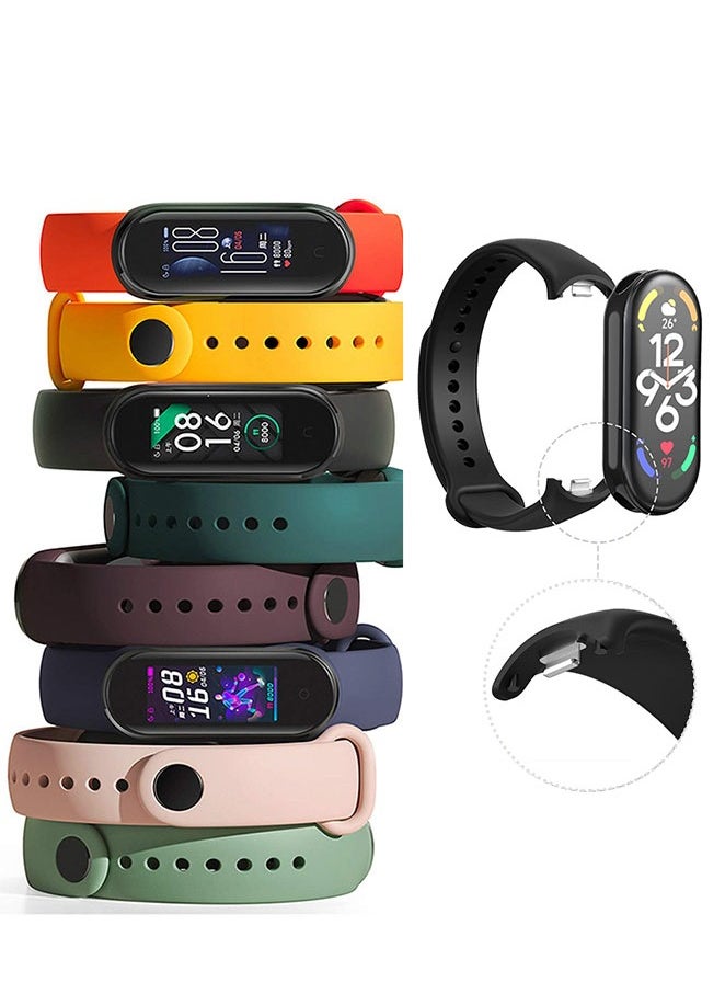 Muyixin أشرطة بديلة متوافقة مع Xiaomi Mi Band 7/6/5، أشرطة بديلة من مادة TPU مضادة للضياع لـ Amazfit Band 5، قابلة للتنفس، بطول قابل للتعديل  - Image 5
