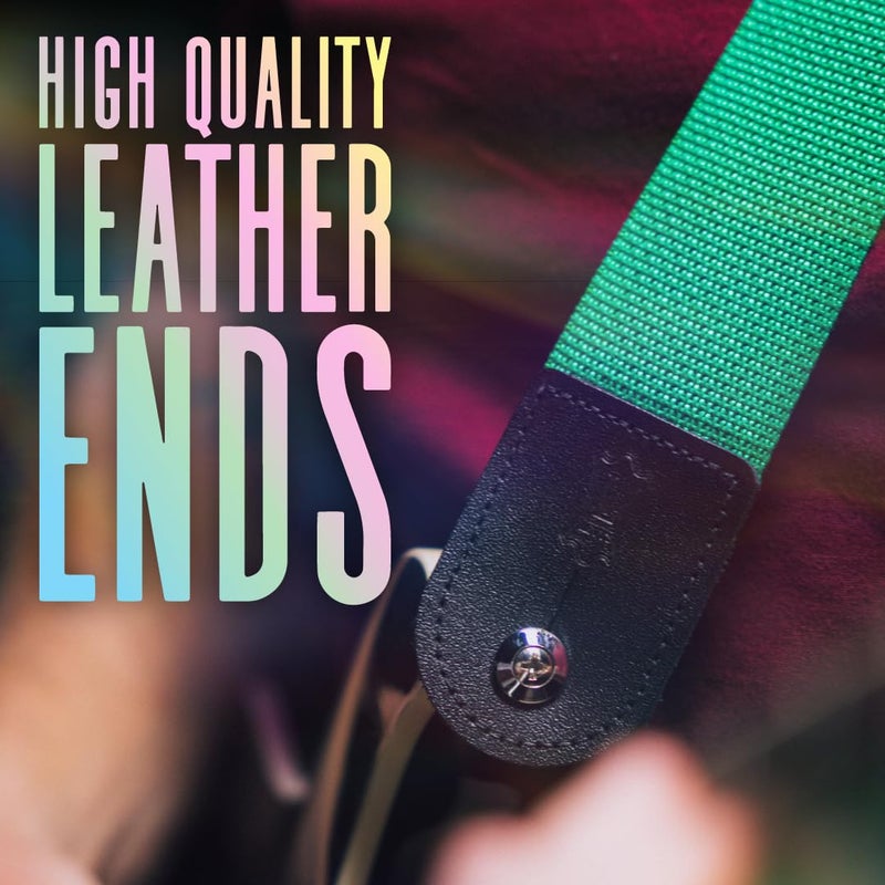 Levy's Leathers 2" Polypropylene Guitar Strap with Genuine Leather Ends and Tri-glide Adjustment; Black (M8POLY-BLK) - Image 3