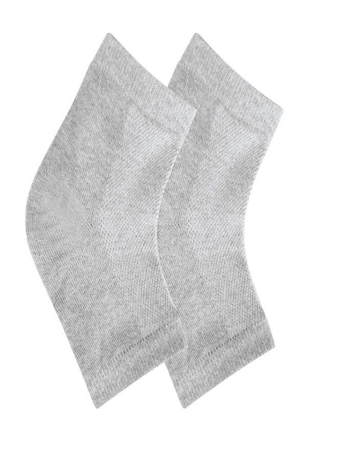 OHOO 2 Pairs Moisturizing Heel Socks for Dry Cracked Heel Toeless Gel Socks Foot Care Hydration and Repair (Grey, 2 Pairs) - Image 2
