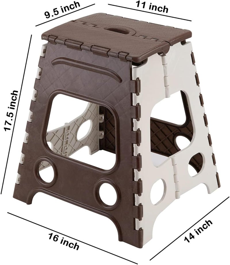 ANLYF Folding Step Stool, Super Strong Foldable Stool for Adults & Kids, Portable Plastic Step Stool, Non Slip Folding Stools for Kitchen, Bathroom, Bedroom, Office Multicolor (18 Inch) - Image 4