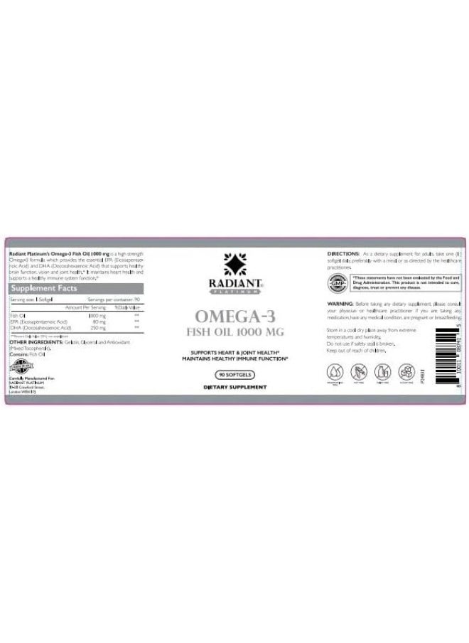 Radiant Platinum Omega-3 Fish Oil 1000Mg 90Sgels  - Image 2