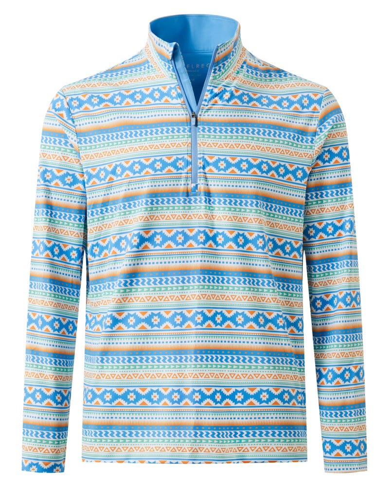 M MAELREG Mens Sweatshirt Athletic Moisture Wicking Lightweight Full Print Mock Neck Hiking 1/4 Zip Pullover Mens - Image 1