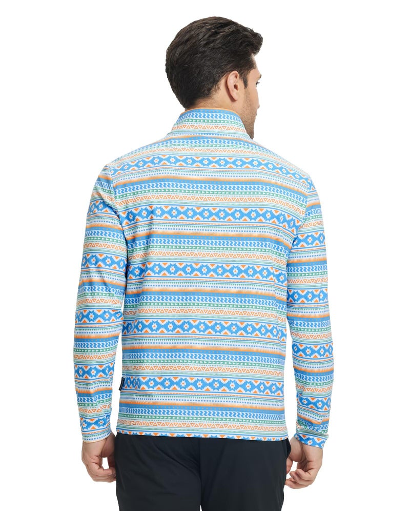 M MAELREG Mens Sweatshirt Athletic Moisture Wicking Lightweight Full Print Mock Neck Hiking 1/4 Zip Pullover Mens - Image 5