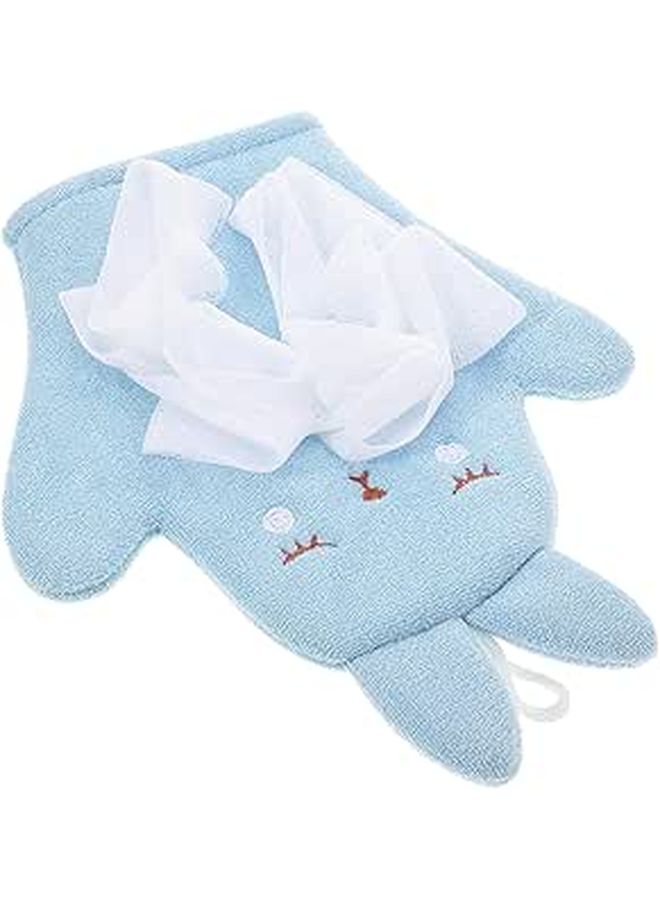 Double Sided Bunny Bath Mitt Cartoon Shower Gloves Exfoliating Washcloth - Image 1