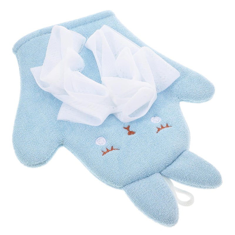 Double Sided Bunny Bath Mitt Cartoon Shower Gloves Exfoliating Washcloth - Image 2