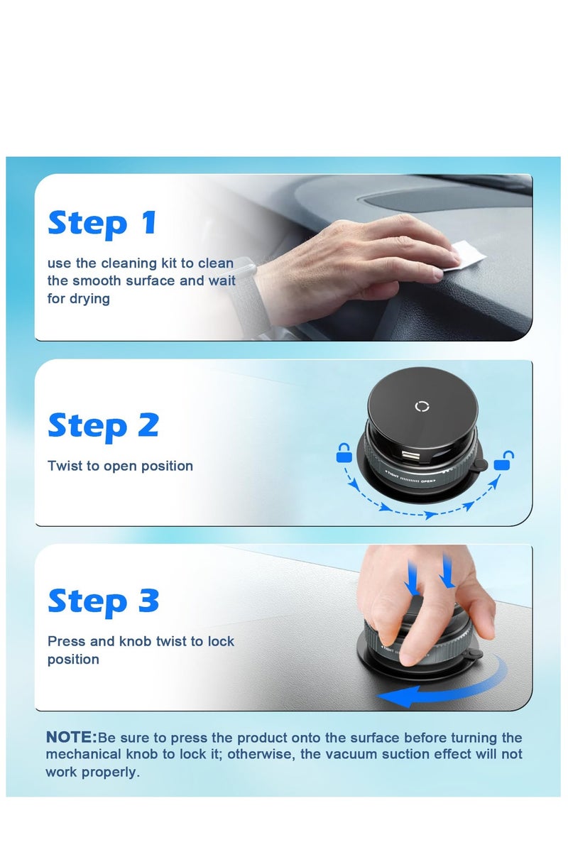 فراغ المغناطيسي شفط الهاتف المحمول دعم متعددة الوظائف تلسكوبي للطي مريحة سطح المكتب الامتزاز والملاحة مركبة محمولة على الهاتف المحمول دعم - Image 2