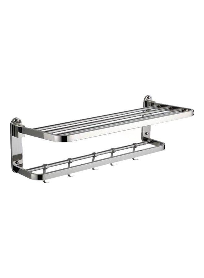 Loquat Bath Towel Rack Silver 61.00x5.00x37.00cm - Image 1