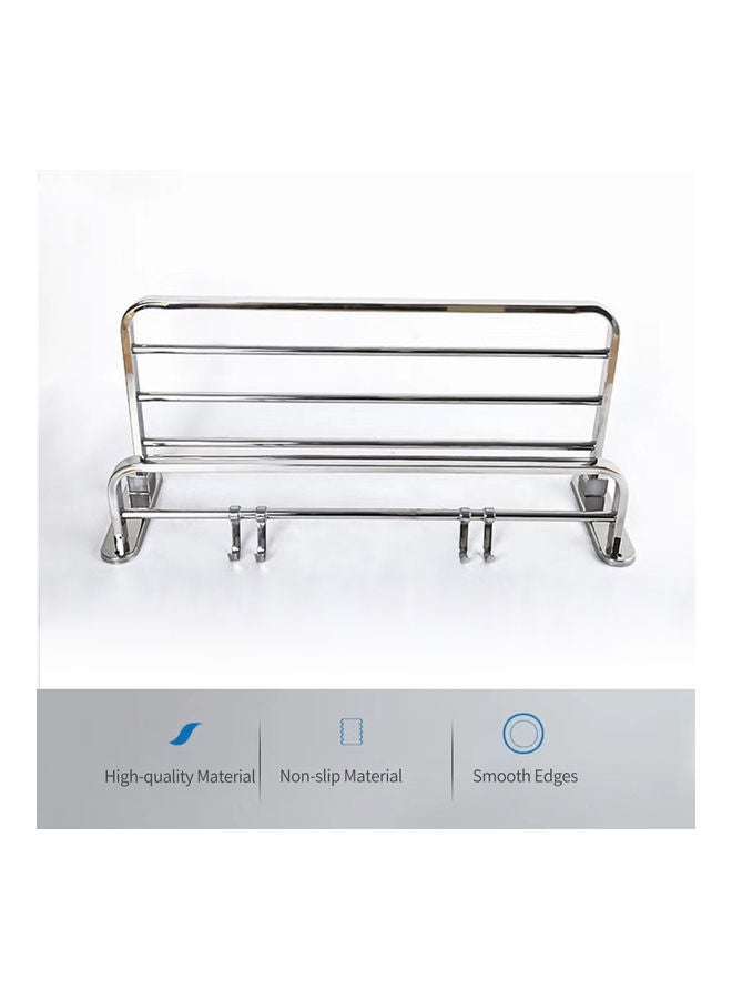 Loquat Bath Towel Rack Silver 61.00x5.00x37.00cm - Image 2