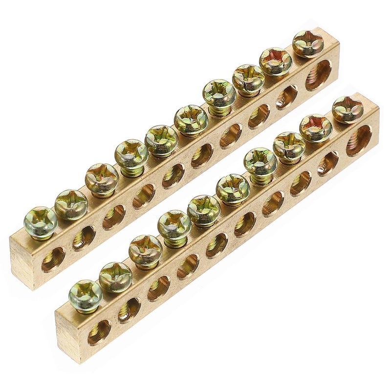 Galpada 4 قطع قضيب نحاسي للتوصيل الأرضي والمحايد مع براغي توصيل للخزائن الكهربائية - Image 1