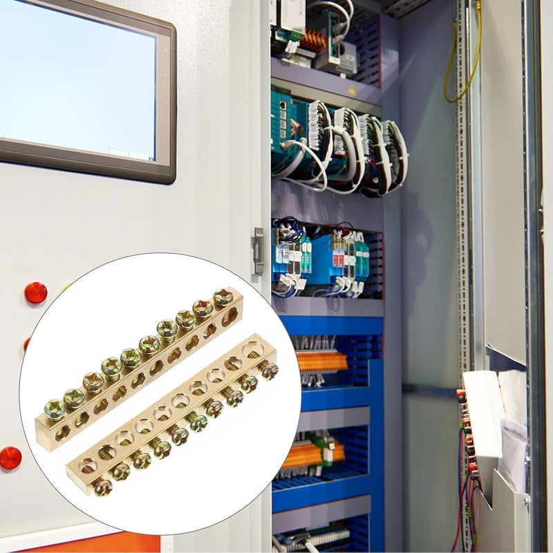 Galpada 4 قطع قضيب نحاسي للتوصيل الأرضي والمحايد مع براغي توصيل للخزائن الكهربائية - Image 5