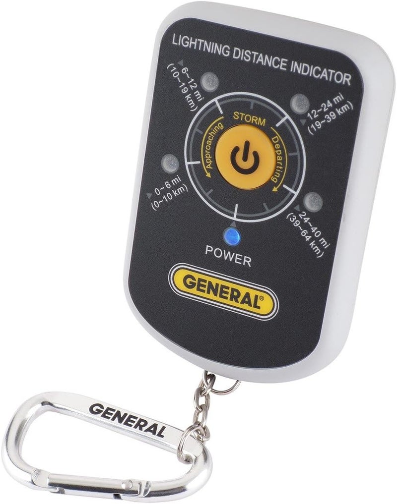 General Tools LD7 Lightning Distance Indicator - Personal Lightning Detector with Multiple Alarm Signals