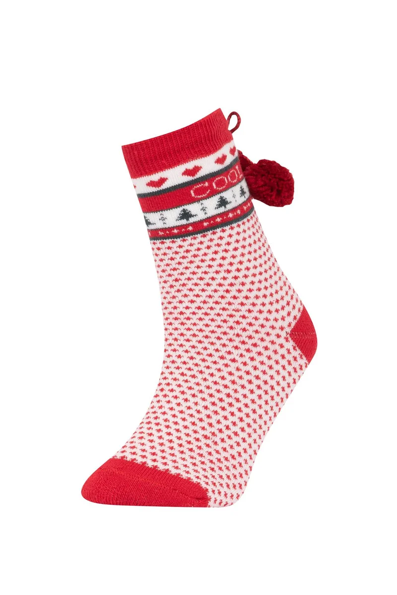 ديفاكتو Girl Christmas Themed 2 Piece Cotton Long Socks