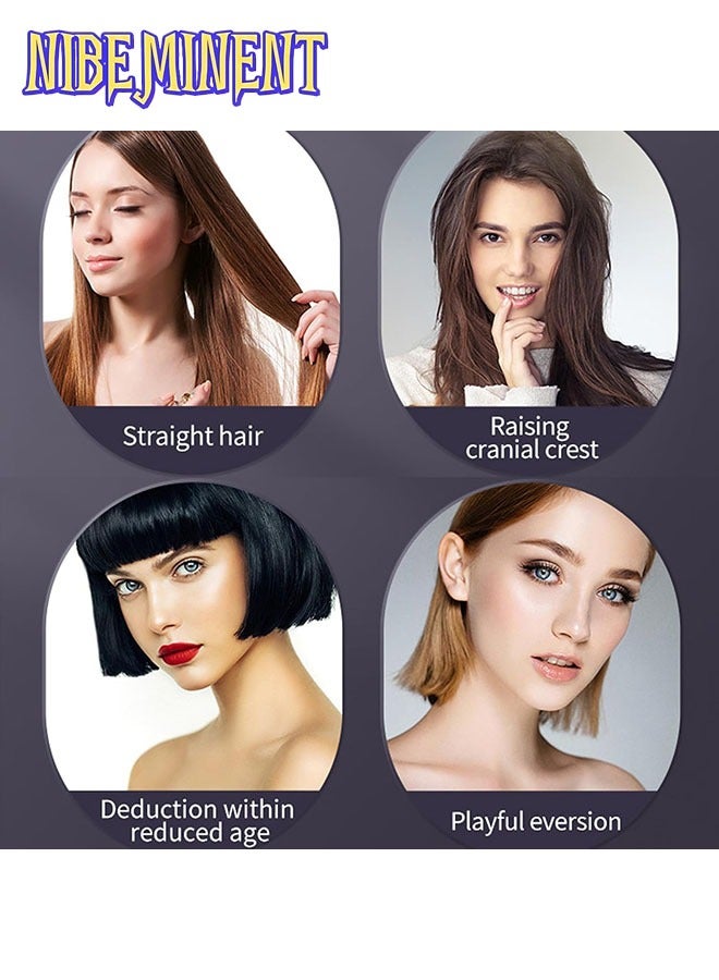 NIBEMINENT Wireless Hair Straightener Brush, Portable Mini Ceramic Ionic Straightening Comb and curler 2 in 1, Thermal Brush 20s Fast Heating & 3 Temp Settings & Anti-Scald - Image 2