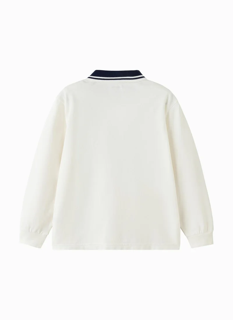 Balabala Kids Boy Lapel long sleeve T-shirt