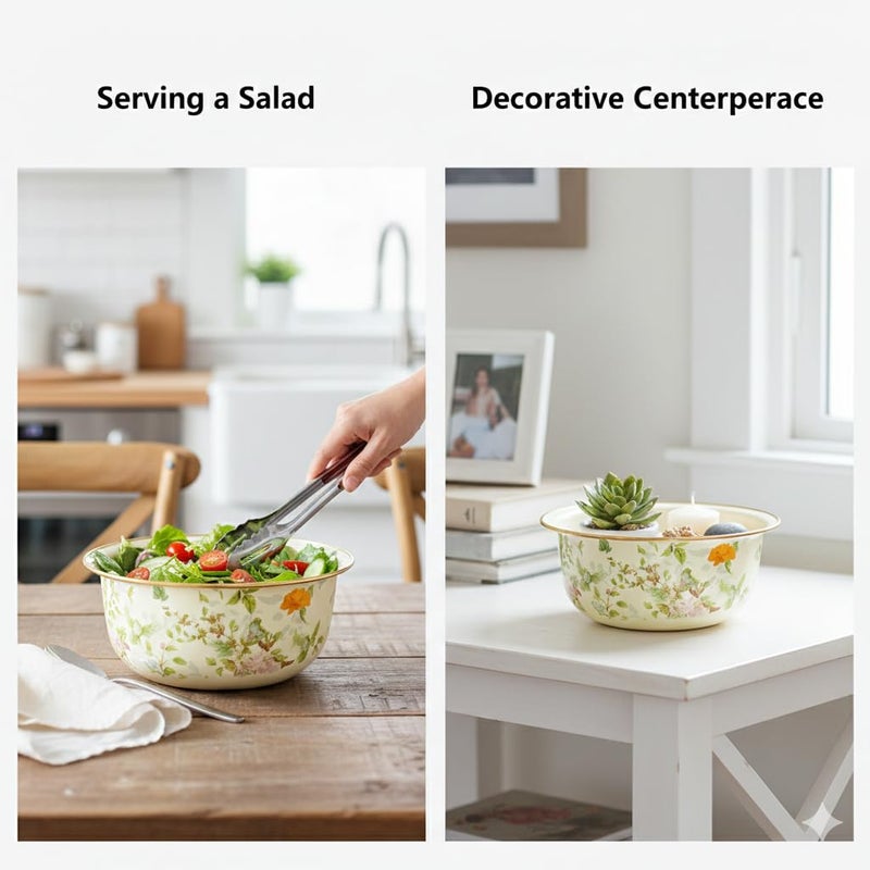 Home Care PP-209-A 3-Piece White Mixing Bowl Set with Gold Trim Stylish Kitchen Prep Essential, Pack of 1 - White/Gold - Image 2