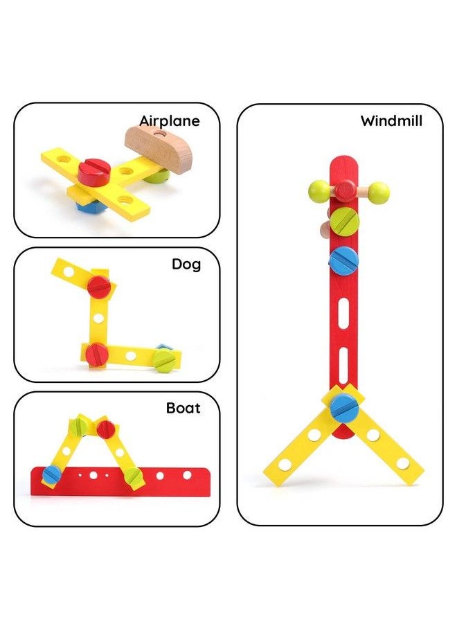 SainSmart Jr. - Wooden Bench Wooden Workbench With Tools For Toddlers, Kids Creative Wooden Building Set Construction Toy For 3+ Years Old And Up - Image 1