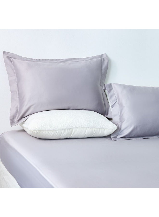 DANUBE HOME Serene 2 - Pieces Cotton Pillow Case Set - Grey - 50x75 cm | 100% Cotton - 300 Thread Count Pillow | Extra Soft Comfortable Sleeping Pillows For Bedroom - Image 2