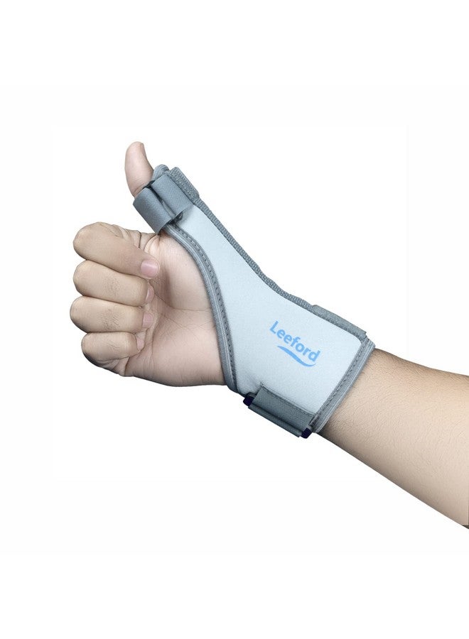 Leeford Polyurethane Thumb Splint Support For Right/Left Hands, Carpal Tunnel & Trigger Thumb Support For Pain Relief With Wrist Wrap|Thumb Brace, Allows Hand Movements Grey - Image 1