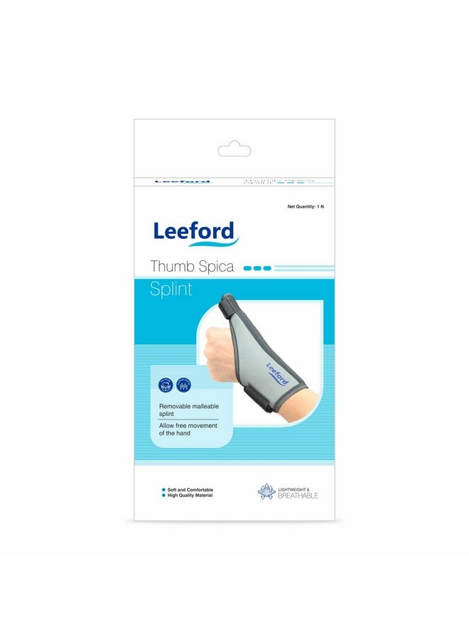 Leeford Polyurethane Thumb Splint Support For Right/Left Hands, Carpal Tunnel & Trigger Thumb Support For Pain Relief With Wrist Wrap|Thumb Brace, Allows Hand Movements Grey - Image 2