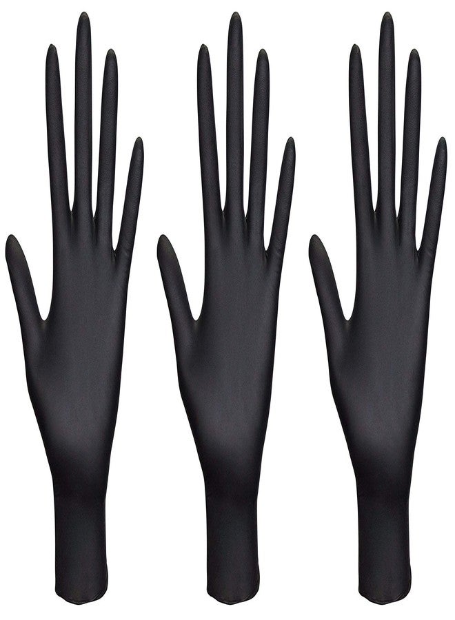 SAS Safety 66518 Raven Powder-Free Disposable Black Nitrile 6 Mil Gloves, Large, 100 Gloves by Weight - 3 Pack