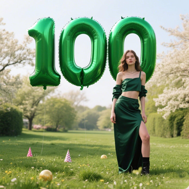 Kelfuoya 40 Inch Balloon Number 0 Green, Large Foil Green Number Balloons 0 for Girls Women, Digital 0 Helium Balloons for Baby Girls 12 20 21st Birthday Graduation Princess Party Decorations - Image 5
