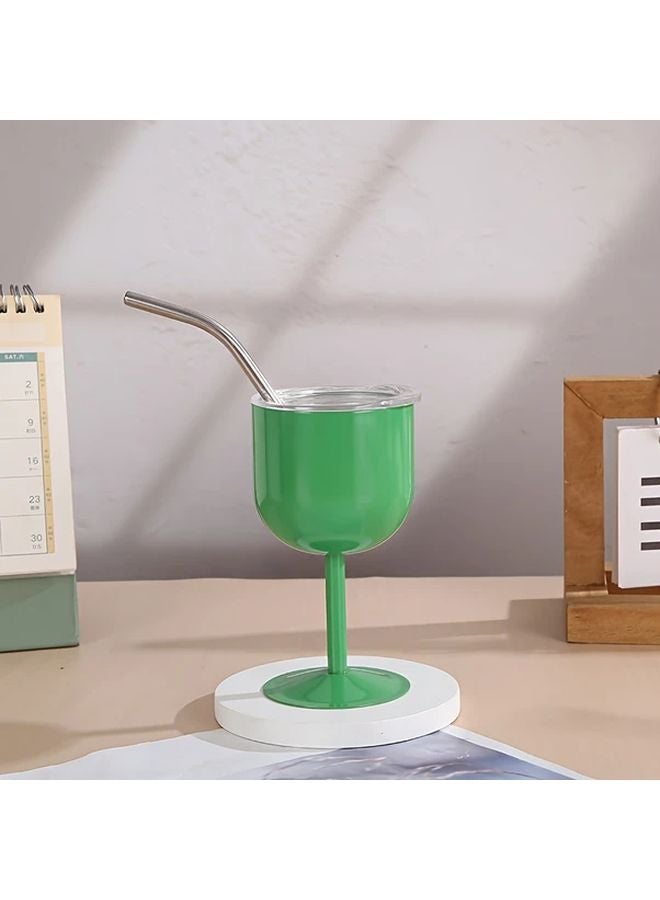6 Mini Stemmed Champagne Glasses 4oz Insulated Cold Proof With Straws And Lids 6 Piece Set Random Matching - Image 5