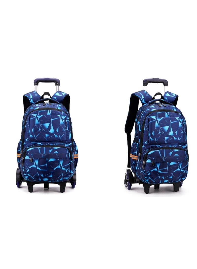 هويتك حقيبة مدرسية بتصميم هندسي باللون الأزرق - Image 3