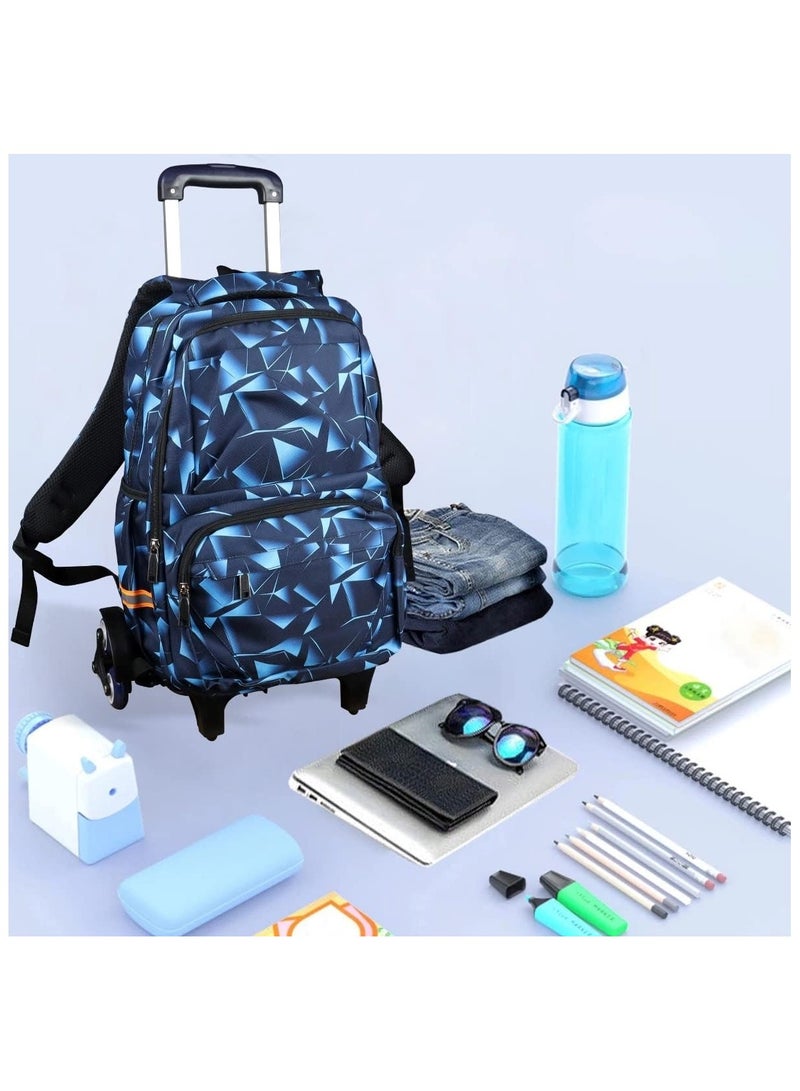 هويتك حقيبة مدرسية بتصميم هندسي باللون الأزرق - Image 5