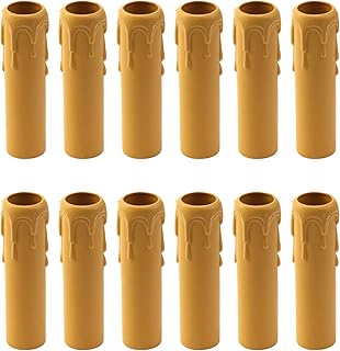 Dnyta Dnyta 12 Pcs Candelabra Base Brown 25x100mm Antique Candle Socket Cover Chandeliers Covers Lamp Shades Candle Covers  - Image 1