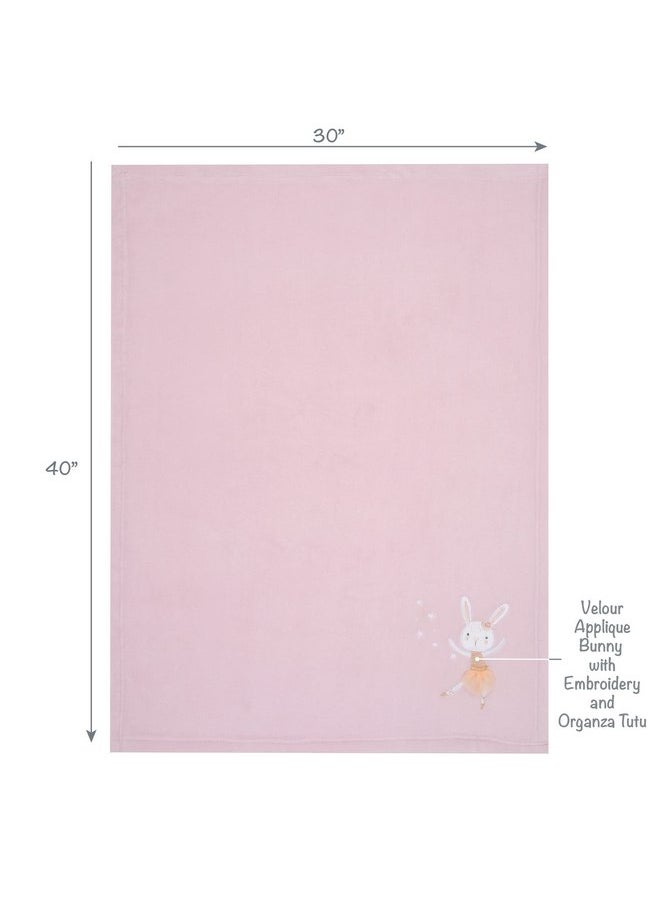 Bedtime Originals - Bedtime Originals Tiny Dancer Baby Blanket - Pink, Animals, Celestial, Rabbit - Image 1