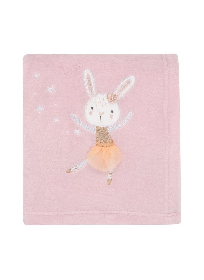 Bedtime Originals - Bedtime Originals Tiny Dancer Baby Blanket - Pink, Animals, Celestial, Rabbit - Image 1